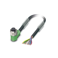 Câble pour capteur et actionneur série SAC - coudé - femelle - M12 - extrémité nue - 8 pôles - PVC - 10 m - SAC-8P-10,0-PVC/M12FR