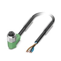 Câble pour capteur et actionneur série SAC - coudé - femelle - M12 - extrémité nue - 4 pôles - PUR - 1,5 m - SAC-4P- 1,5-PUR/M12FR