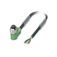 Câble pour capteur et actionneur série SAC - coudé - femelle - M12 - extrémité nue - 5 pôles - PUR - 1,5 m - SAC-5P- 1,5-PUR/M12FR