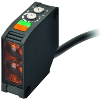 Cellule photoélectrique série E3JK-RR - reflex polarisé - Portée=100 mm - relais - câble=2 m - E3JK-RR12 2M