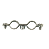 Collier de fixation acier double (blister 5) - 14 mm