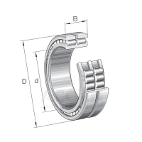 Roulement à rouleaux cylindriques série SL04-D-PP - Diamètre intérieur : 100 mm - Diamètre extérieur : 150 mm - Largeur : 67 mm - Charge radiale dynamique maximale : 330 kN - Charge radiale statique maximale : 550 kN