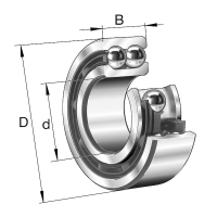 Roulement à billes à contact oblique à 2 rangées série 3000-BD-XL-2HRS-TVH-C3 - Diamètre intérieur : 30 mm - Diamètre extérieur : 72 mm - Largeur : 30,2 mm - Angle de contact : 30°
