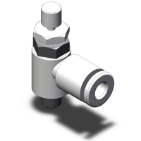 Régulateur de débit série AS-F - coudé - raccord instantané - mâle - M5x0,8 - 6 mm - verrouillage à poussée - AS1201F-M5-06A