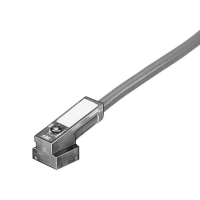 Câble à connecteur femelle série KMEB - D=5,2 mm - câble=2,5 m - 24 V - IP65 - LED jaune - KMEB-1-24-2,5-LED