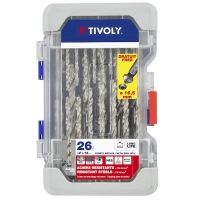 Coffret de 26 forets métaux HSS + 1 fraise à noyer HSS - Plage de diamètres 2 à 13 mm