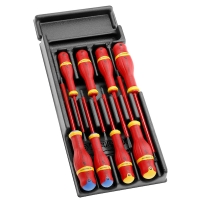 Module de rangement thermoformé pour servante MOD.AT1VE avec 8 tournevis PROTWIST® isolés 1 000 V à empreinte Phillips®