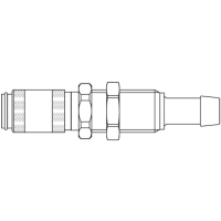 Coupleur rapide profil International 20KBTS - DN2,7 mm - laiton nickelé - cannelé - 4 mm