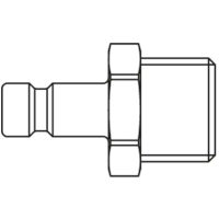Coupleur rapide profil International 20SFAW - DN2,7 mm - laiton nickelé - mâle - G1/8