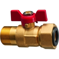 Robinet de compteur mâle-femelle - Avec écrou prisonnier - Sans purge - diamètre de raccordement : 3/4"