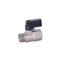 Mini-vanne de dérivation sphère mâle-femelle manette noire - 3/8"