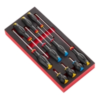 Module mousse de rangement pour servante avec 10 tournevis PROTWIST® Pozidriv® MODM.AT1PB