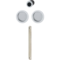 Ensemble de poignée ronde pour porte coulissante SET 5 4920 avec cache mortaise chromé mat