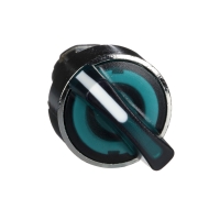 Tête de bouton tournant à manette lumineux Harmony XB4 - 22 mm - 2 positions fixes - vert