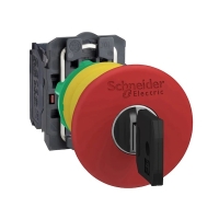 Bouton d'arrêt d'urgence à clé Harmony série XB5AS - 40 mm - 22 mm - IP69,IP69K - clé 455 - XB5AS9445