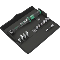 Clé dynamométrique à cliquet 2,5-25 Nm 1/4" - Longueur : 290 mm avec embouts de vissage, douilles et accessoires - coffret textile de 20 pièces