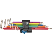 Jeu de clés mâles coudées Torx inox MULTICOLOUR - Diamètre minimal et maximal de la tête : T8 à T40 - Gainée