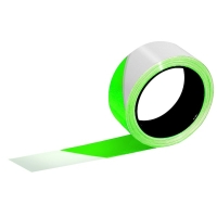 Ruban de signalisation RUBAPLAST Vert et Blanc 100 mètres - Largeur : 50 mm - Épaisseur : 32 µm