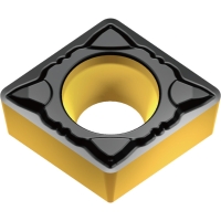 Plaquette de tournage positive carbure CCMT-PF1 - Longueur d'arête de coupe : 9,67 mm - Rayon : 0,4 mm - Revêtement : CVD - TC25AP