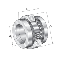 Roulement à aiguilles avec butée à rouleaux ZARN - Diamètre intérieur aiguilles : 25 mm - Diamètre extérieur du roulement : 57 mm - Diamètre extérieur de la butée : 47 mm - Largeur hors tout : 50 mm