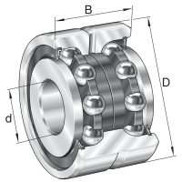 Roulement à billes à contact oblique ZKLN - Diamètre intérieur : 12 mm - Diamètre extérieur : 42 mm - Largeur : 25 mm - Angle de contact : 60°
