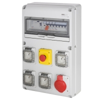 Coffret électrique provisoire de chantier triphasé - 40 A - 4 P 230 V 16 A + 1 P 400 V 32 A + AU
