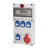 Coffret électrique de chantier triphasé - 40 A - 4 PC 16 A + 1 PC 32 A + AU