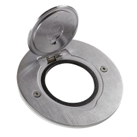 Platine de sol pour appareillage ronde MOSAIC - 1 - acier inoxydable