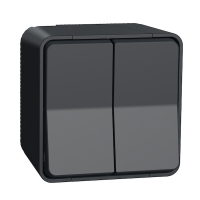 Interrupteur va-et-vient étanche MUREVA STYL - va-et-vient double - 10 A - gris