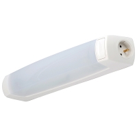 Réglette d'éclairage EO S19 LED avec interrupteur et prise - Flux lumineux (lm) : 400 lm - Température de couleur : 3000 K - Puissance nominale : 7 W - Dimensions - L x l x p : 445 x 64 x 90 mm