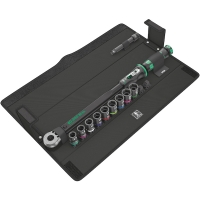 Clé dynamométrique à cliquet 40-200 Nm 1/2" - Longueur : 510 mm avec douilles et rallonge - coffret textile 11 pièces