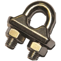 Serre-câble à étrier en inox - Matière : inox - Diamètre de câble maximal : 12 mm - Nombre de pièces : 2
