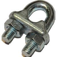 Serre-câble à étrier en acier - Matière : acier - Diamètre de câble maximal : 14 mm - Nombre de pièces : 2