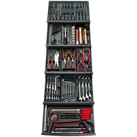 Composition de 13 modules en plastique pour servante avec 145 outils CM.143PF