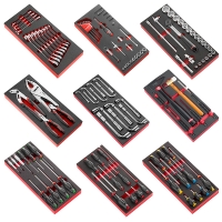 Composition de 9 modules en mousse pour servante avec 139 outils CM.90PF