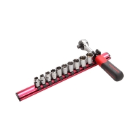 Rack aimanté de 11 douilles 1/4" avec cliquet 73-RJ11R