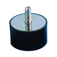 Butée cylindrique RADIAFLEX fixation à 1 tige filetée inox - D.16 mm - Charge de pression maximale : 200 N - 51129212