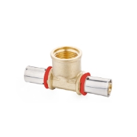 Té pour tube PER - femelle - à sertir - 16 mm - 1/2" - 16 mm