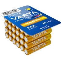 Pile LONGLIFE - Type de pile : LR3/AAA - Tension : 1,5 V - Nombre de piles : 24 - Type de conditionnement : boîte