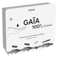 Distributeur mural de protections périodiques GAÏA - 4 compartiments - blanc signalisation RAL 9016