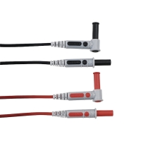 Cordon silicone surmoulé pour multimètre 1,5 mètres catégorie 4, 1 rouge et 1 noir