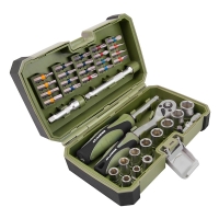 Coffret douilles et embouts 1/4" - 37 pièces - bi-matière - 6 pans