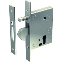 Serrure avec crochet à mentonnet en tôle galvanisée - Axe 60 mm - Entraxe 72 mm