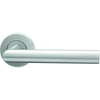 Ensemble sur rosace HUDSON 693 inox C7 avec béquille - 38/55 mm - bec de cane