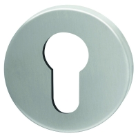 Rosace de fonction HUDSON ronde clé I - paire - aspect inox satiné