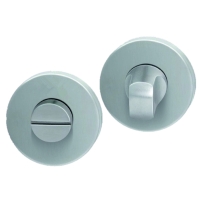 Rosace de fonction HUDSON ronde condamnation sans voyant - paire - aspect inox satiné