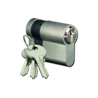 Demi-cylindre européen à 5 goupilles en laiton nickelé - s'entrouvrant sur numéro - 10 x 30 mm - KAC001532