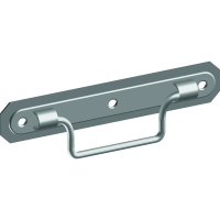 Poignée sur platine emboutie rabattable St-Etienne bout à pan coupé inox longueur 160 mm