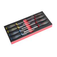 Module de rangement équipé de 8 tournevis - Dimensions (L x l) : 17 x 40 cm