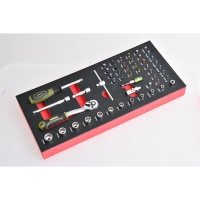 Module de rangement équipé de 50 pièces de serrage 1/4" - Dimensions (L x l) : 17 x 50 cm